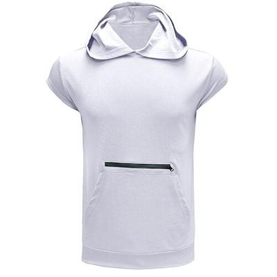 New Polyester Short Sleeve Sports Sweatshirts Men'S Pure Color For Sports
