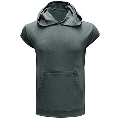 New Polyester Short Sleeve Sports Sweatshirts Men'S Pure Color For Sports