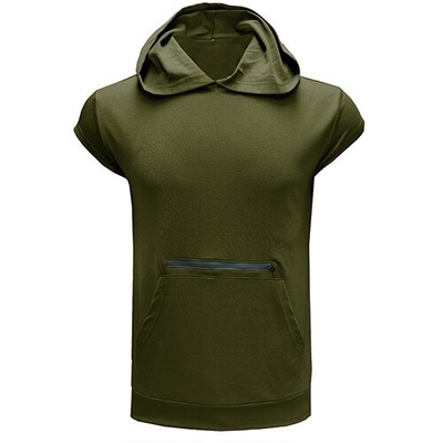 New Polyester Short Sleeve Sports Sweatshirts Men'S Pure Color For Sports
