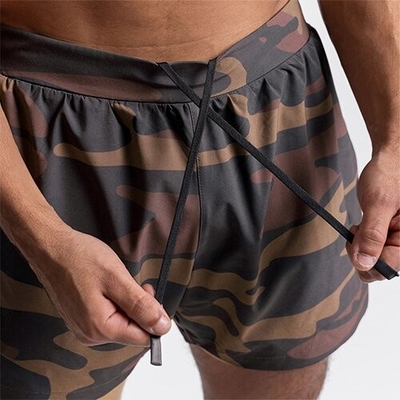 European and American men's casual double -layer shorts in summer sports fitness running
