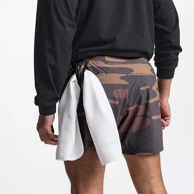 European and American men's casual double -layer shorts in summer sports fitness running