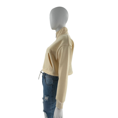 50% Cotton 50% Polyester Long Sleeve Sweatshirts French Terry Zip Up Hoodie