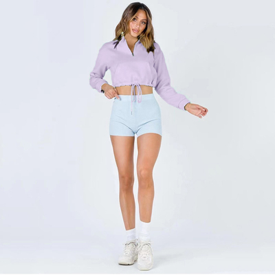 50% Cotton 50% Polyester Long Sleeve Sweatshirts French Terry Zip Up Hoodie