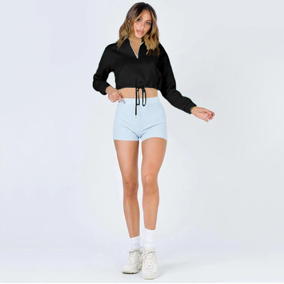 50% Cotton 50% Polyester Long Sleeve Sweatshirts French Terry Zip Up Hoodie