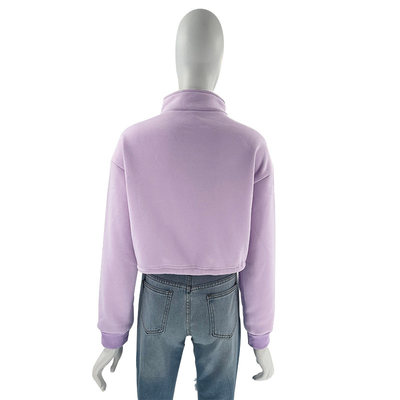 50% Cotton 50% Polyester Long Sleeve Sweatshirts French Terry Zip Up Hoodie