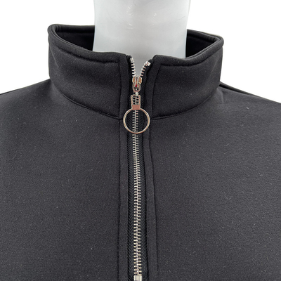 50% Cotton 50% Polyester Long Sleeve Sweatshirts French Terry Zip Up Hoodie