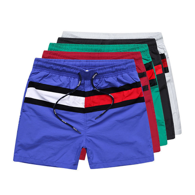 100% Nylon Striped Men Exercise Shorts Quick Dry Youth Fitness Shorts
