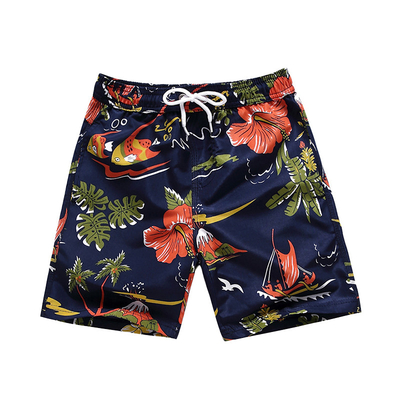 Printed Quick Dry Drawstring Child Beach Surf Shorts For Kids
