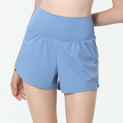 Woman's Faux Twinset  Sports Shorts Running  Yoga High Waist Elastic Waist Fast Dry Fitness Anti-emptied Loose Shorts