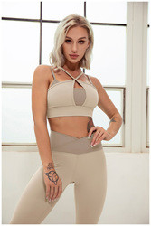 Custom Women's Sexy Yoga Tops Double Shoulder Strap Sports Bra
