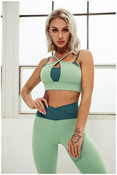 Custom Women's Sexy Yoga Tops Double Shoulder Strap Sports Bra