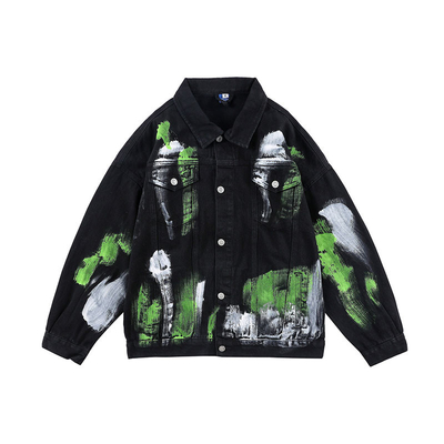 European And American Tide Brand Hand-Painted Splash-Ink Graffiti Coat Men And Women Jacket Lovers