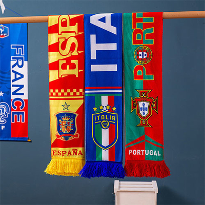 National Soccer Scarf Qatar Espana Brazil Portugal France Football Fans Scarves