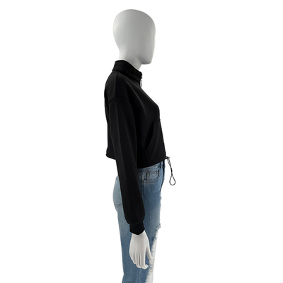 50% Cotton 50% Polyester Long Sleeve Sweatshirts French Terry Zip Up Hoodie
