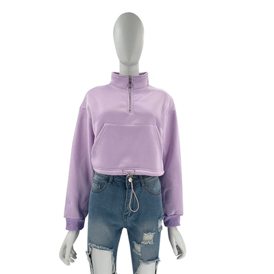50% Cotton 50% Polyester Long Sleeve Sweatshirts French Terry Zip Up Hoodie