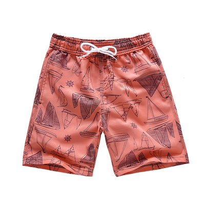 Printed Quick Dry Drawstring Child Beach Surf Shorts For Kids