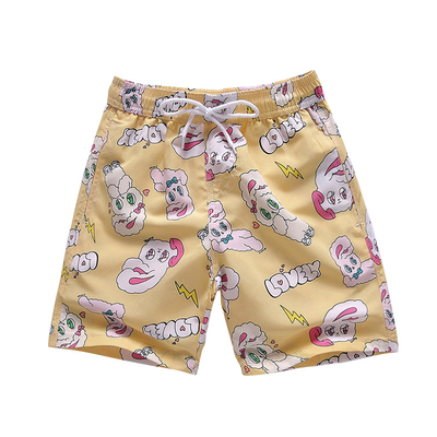 Printed Quick Dry Drawstring Child Beach Surf Shorts For Kids
