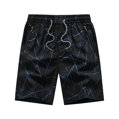 String Closure Plus Size Beach Shorts Mens 100% Cotton Elastic Waist Shorts