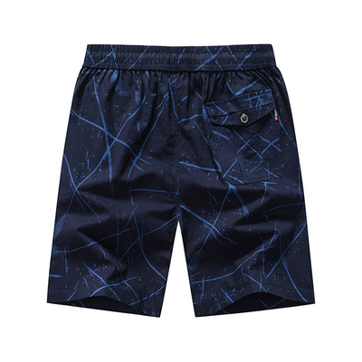 String Closure Plus Size Beach Shorts Mens 100% Cotton Elastic Waist Shorts