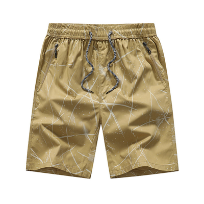 String Closure Plus Size Beach Shorts Mens 100% Cotton Elastic Waist Shorts