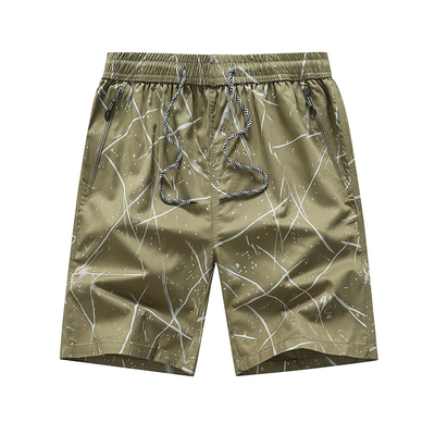 String Closure Plus Size Beach Shorts Mens 100% Cotton Elastic Waist Shorts