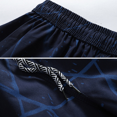 String Closure Plus Size Beach Shorts Mens 100% Cotton Elastic Waist Shorts
