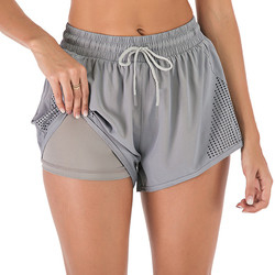 Summer women's  Exercise Shorts Youth Double-layer  Fitness Quick Dry  Pants