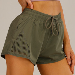 Summer women's  Exercise Shorts Youth Double-layer  Fitness Quick Dry  Pants