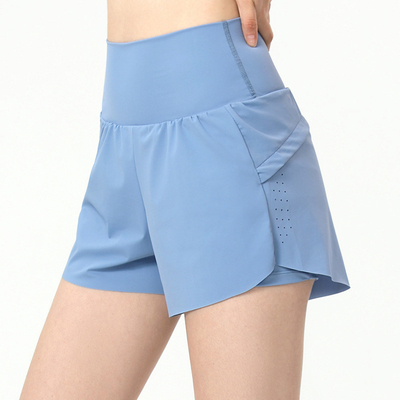Woman's Faux Twinset  Sports Shorts Running  Yoga High Waist Elastic Waist Fast Dry Fitness Anti-emptied Loose Shorts