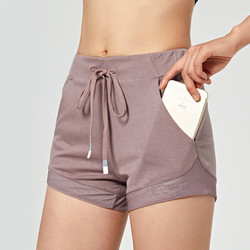 Women Anti Wrinkle Soft Running Shorts Breathable Yoga Shorts With Pockets
