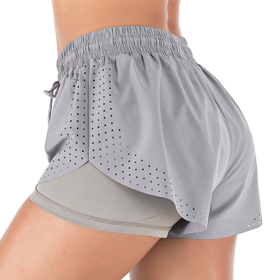 woman's summer anti-emptied running training outwear shorts faux twinset sports yoga fitness shorts