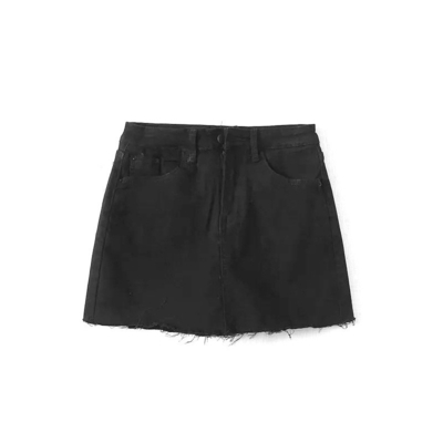 Women's Slim Flexible Mini Denim High Waisted Skirts With Built In Shorts