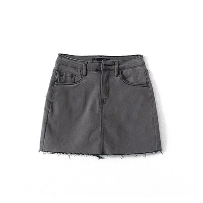 Women's Slim Flexible Mini Denim High Waisted Skirts With Built In Shorts