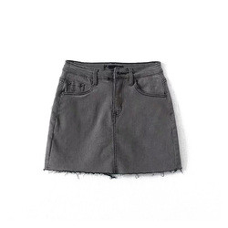 Women's Slim Flexible Mini Denim High Waisted Skirts With Built In Shorts