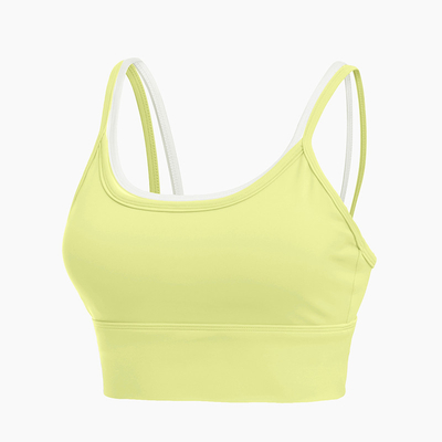 Elastic Closure Outdoor Ladies Sports Bras Yellow Pink Leisure Womens Workout Vest